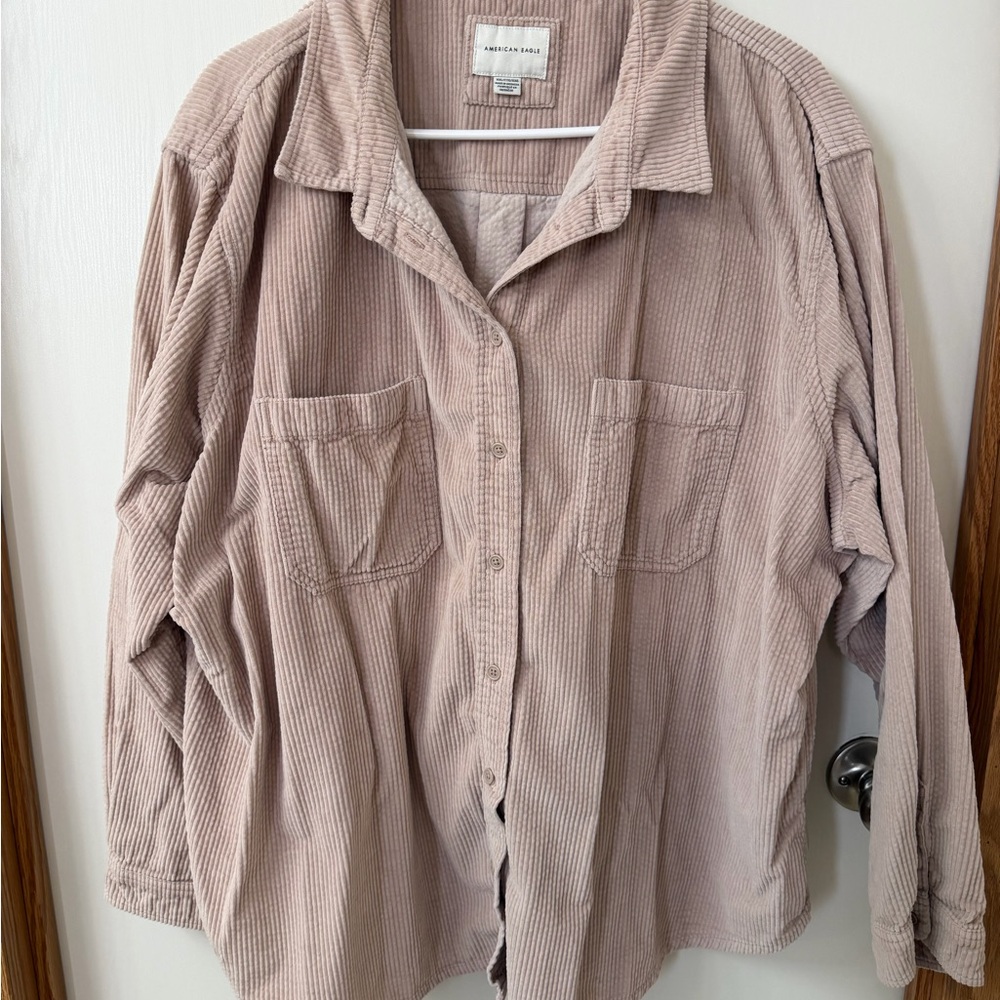 American Eagle Outfitters Beige Corduroy Shirt